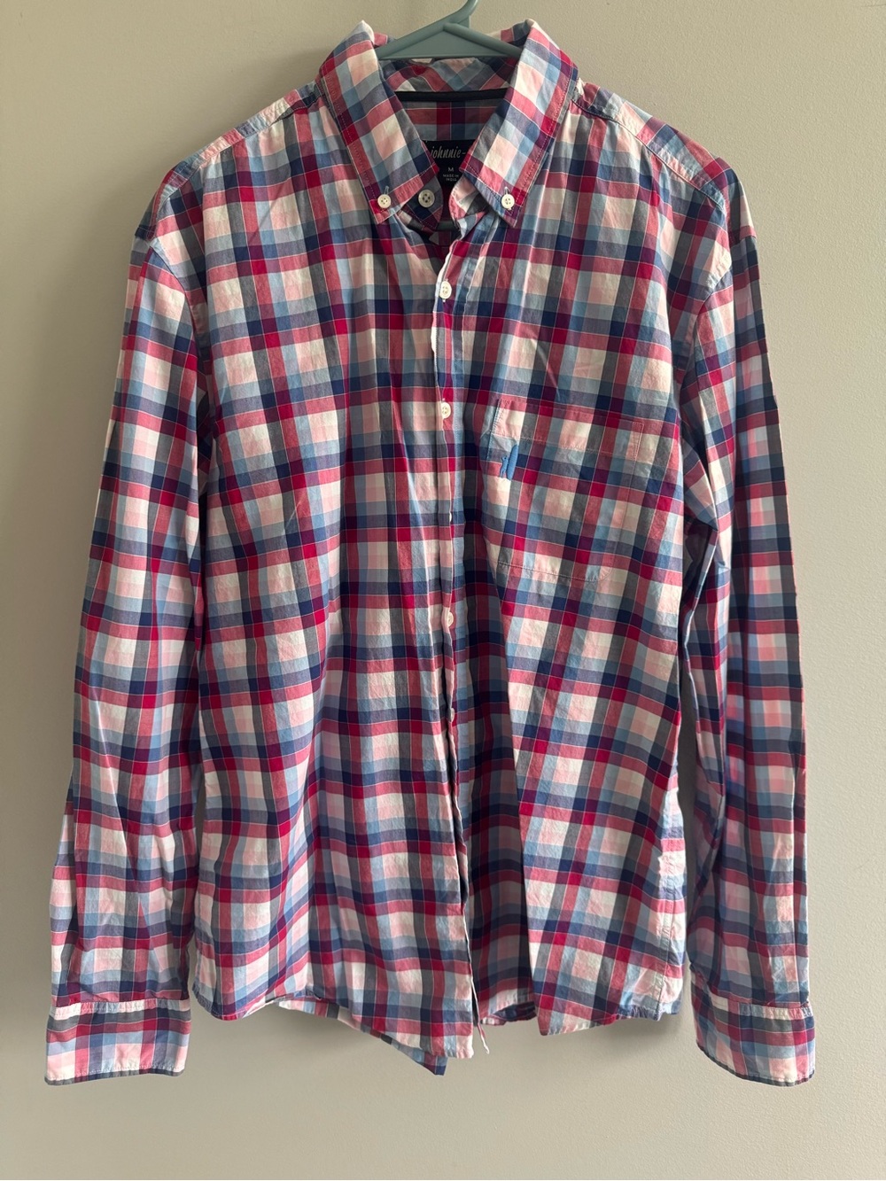 Johnnie-O Plaid Button Down Shirt Medium Egyptian‎ Cotton